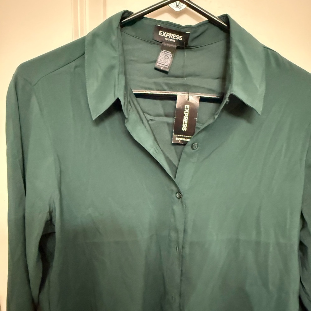 Express Deep Green Collared Shirt